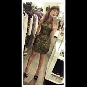 BCBGMAXAZRIA Tenya Dress Gold