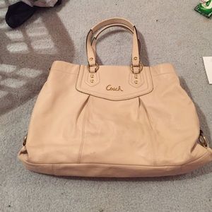 Beige Coach hand bag/shoulder bag