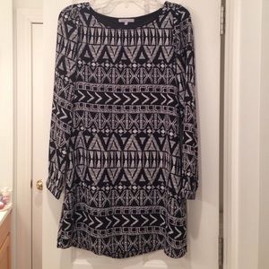 Tribal print shift dress