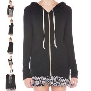 Black Brandy Melville zip up hoodie