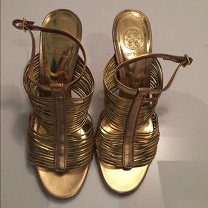 Tory Burch gold high heels