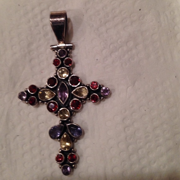 Colored stones cross