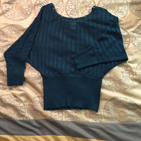 BaBy PHaT Dolman Sleeve Teal Light Sweater Top L - Picture 4 of 4