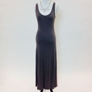 Gray silky maxi dress