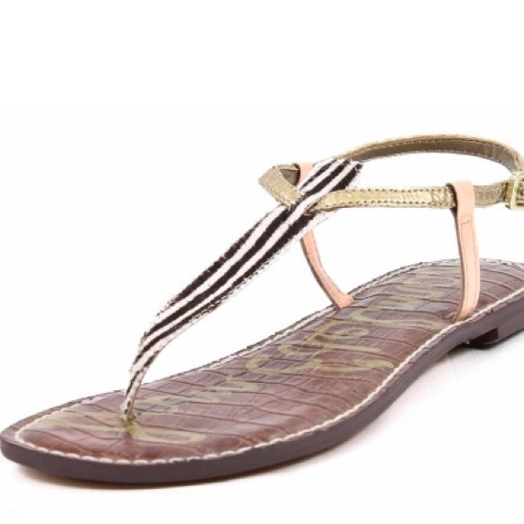 Sam Edelman Shoes - Sam Edelman t strap Gigi sandal peach gold zebra