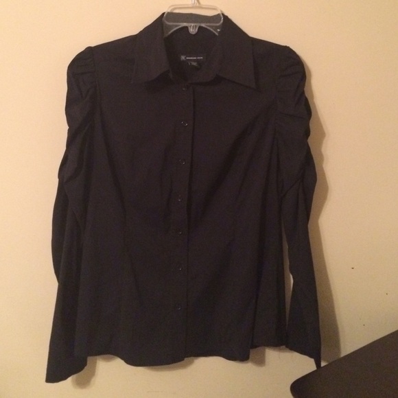 INC top with puffy shoulder embellishment