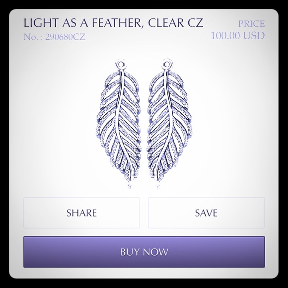 Gently used Pandora Feather earrings