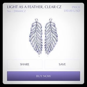 Gently used Pandora Feather earrings