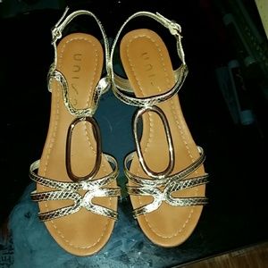 Gold Wedge Sandals