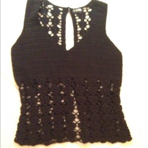 Vintage XOXO black crochet top