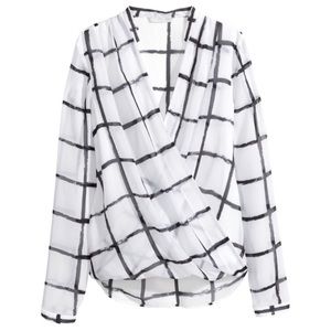 Draped Wrap-style Blouse