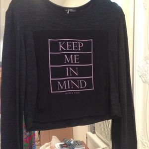 Cropped Graphic Mixed Media Tee