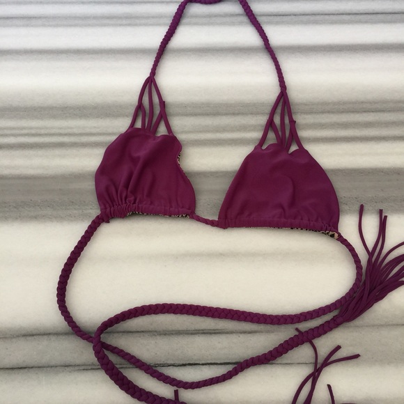 acacia swimwear Other - Haena bikini top deep purple 1 huge tassels