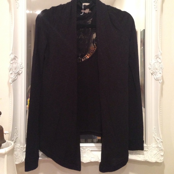 Crochet Back Slouchy Cardigan