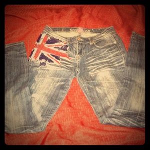 British Flag skinny jeans by Almost Famous