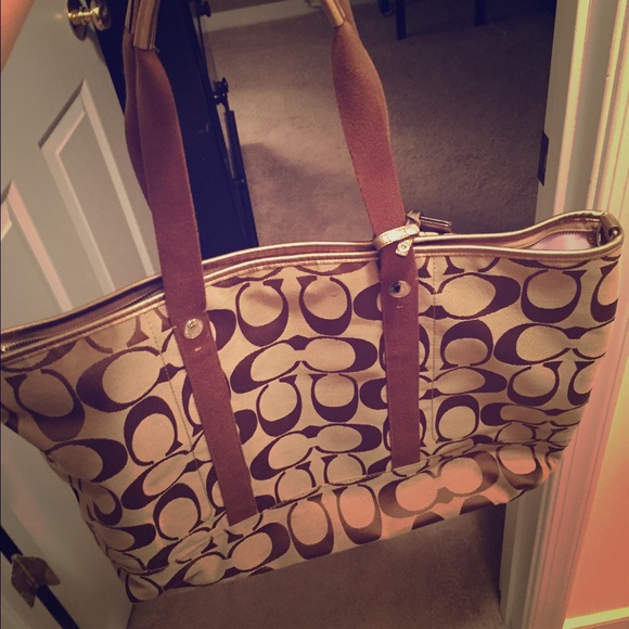 HUGE coach over night bag