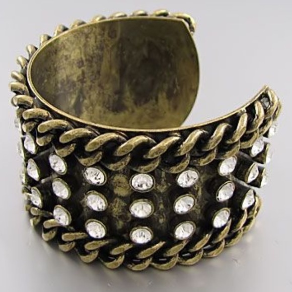 Jewelry - Crystal Antique Gold Cuff (Final Price)