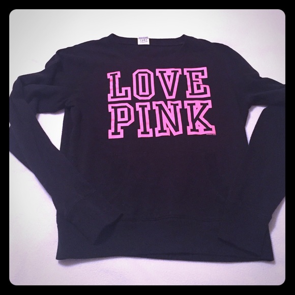 Black LOVE PINK sweatshirt, like new! Size small