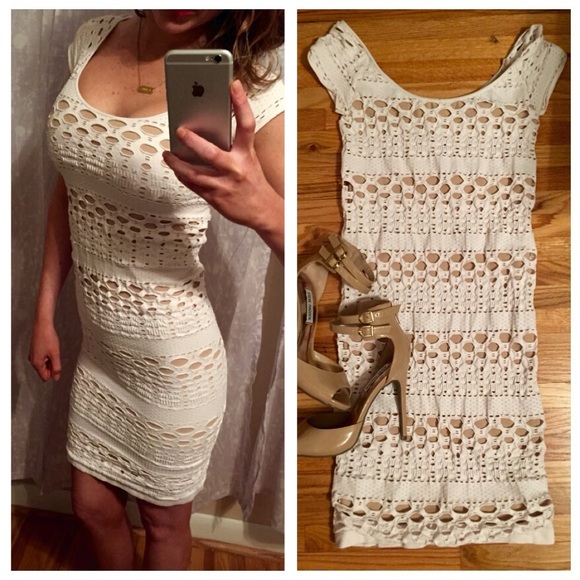 White with nude undertone dress.