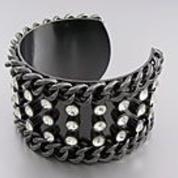 Jewelry - Crystal Polished Hematite Cuff (Final Price)