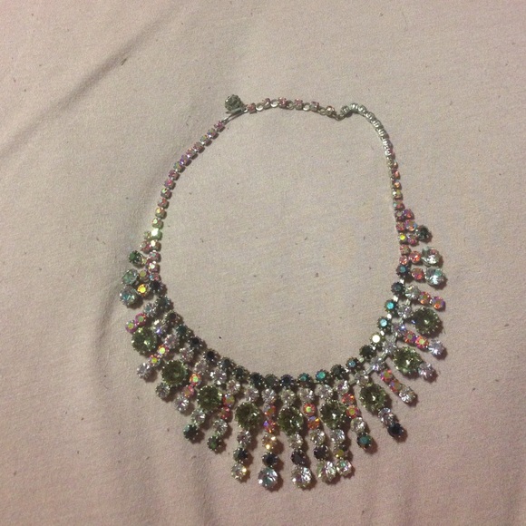 Bright shiny colorful statement necklace