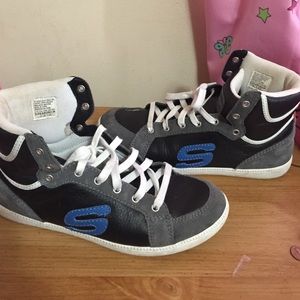 skechers sneakers black and gray