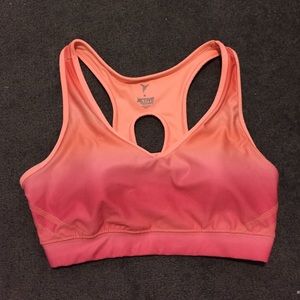 Orange/pink ombré sports bra