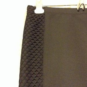 Midi pencil skirt with textured sides