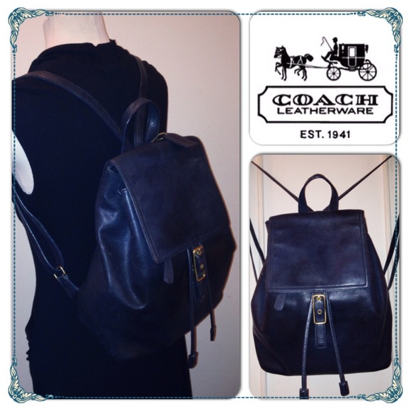 Coach Handbags - Vtg COACH Classic Leather Drawstring Backpack Bag