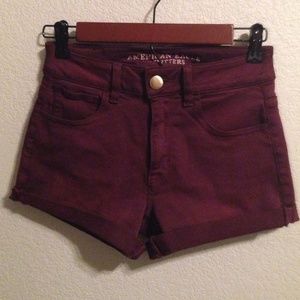 Maroon american eagle shorts