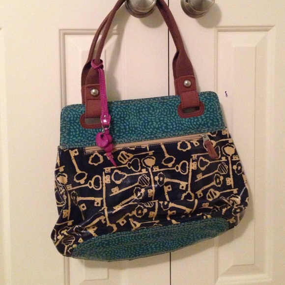 FOSSIL key patterned purse