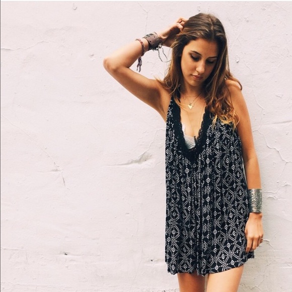 LF Aztec print open back dress