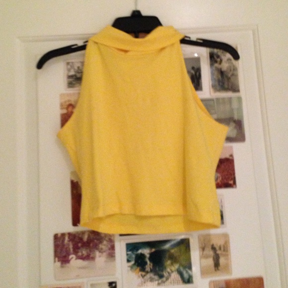 mustard turtleneck crop
