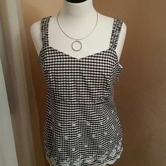 Gingham black/white Tank - Picture 1 of 3