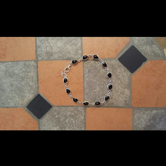 Onix & Mother Of Pearl Revrsible Sterling Bracelet