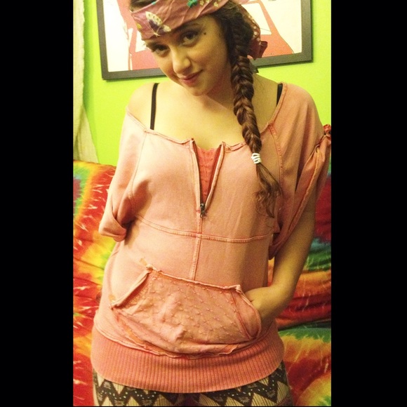 Free People bell sleeve sweatshirt top kanga FuNkY - Picture 3 of 4