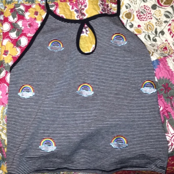 NWOT rainbow striped halter top