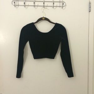 AA Velvet Black Crop Top