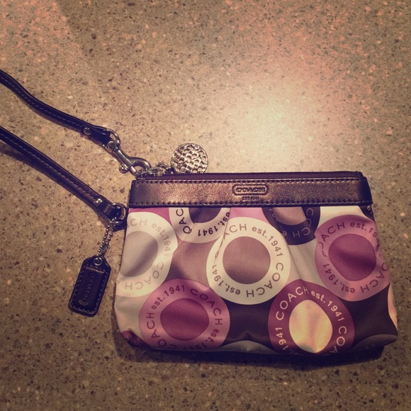 Purple Coach wristlet