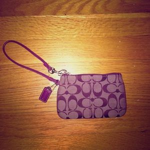 Purple Coach Wristlet