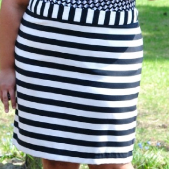 Black and white striped size 18 skirt