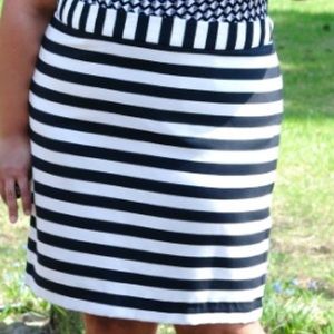 Black and white striped size 18 skirt