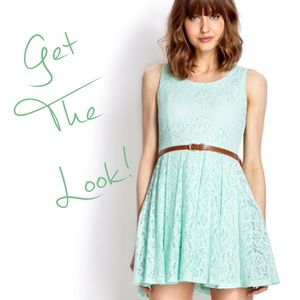 Mint green lace dress