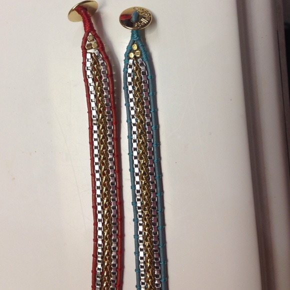 Friendship bracelets turquoise and orange