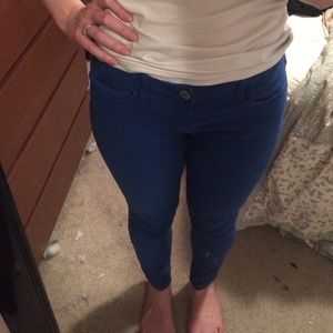 Cobalt blue American Eagle stretch skinny jeans, 8