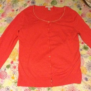 Coral Banana Republic cardigan