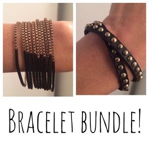 Bracelet bundle! Two black and gold bracelets!