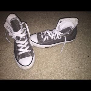 Grey high top converse