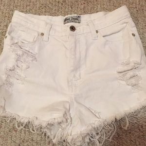 White high waisted shorts