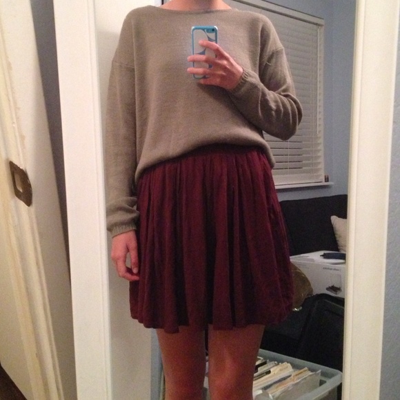 Burgundy Brandy Melville skirt
